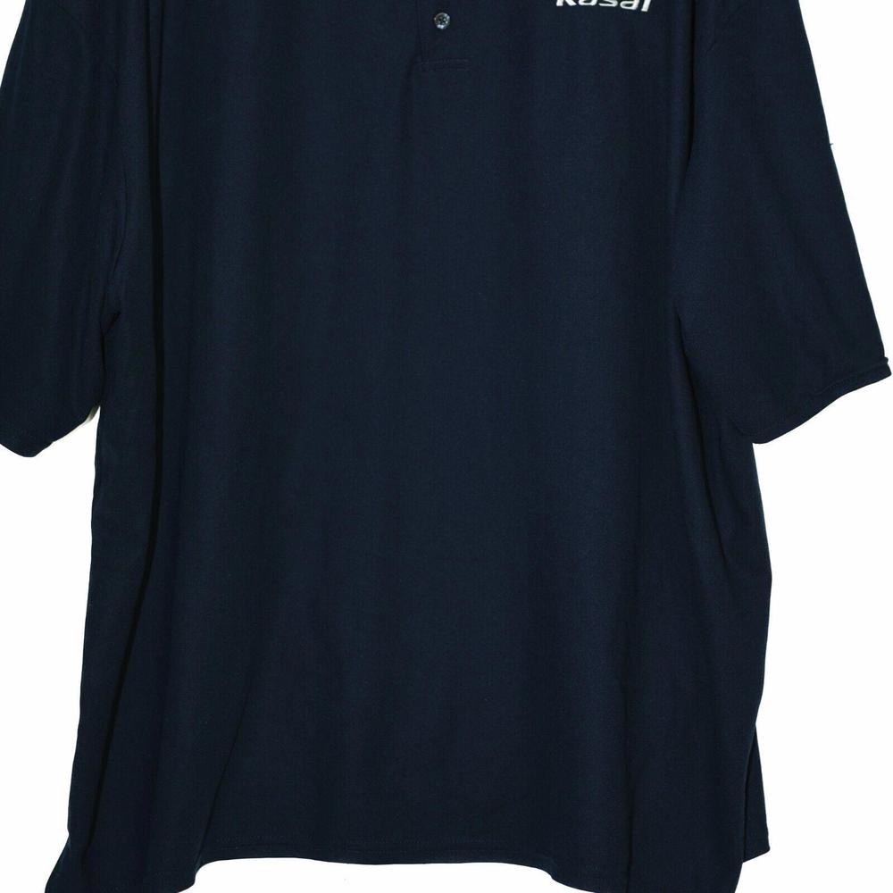 Gildan Mens Blue Polyester Polo Shirt Collared Buttons Logo Short Sleeves Sz 4XL - Picture 5 of 6